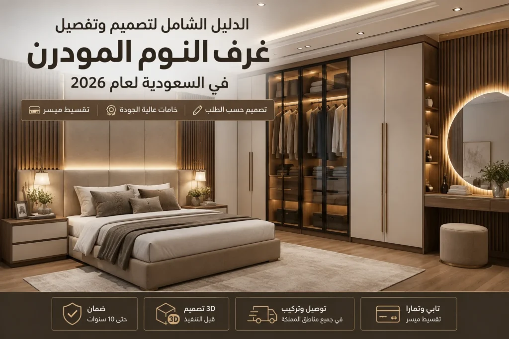 الدليل الشامل لتصميم وتفصيل غرف النوم المودرن في السعودية لعام 2026